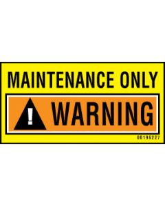 Warning/Maintenance Label - 00196227