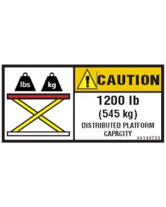 1200 lb Capacity Label - 00196756