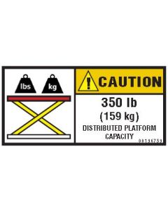 350 lb Capacity Label - 00196759