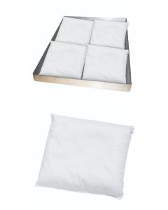 The AcidSorb Pillow are placed in battery storage stand drip pans to absorb and neutralize drips and boil-over from lead acid batteries.