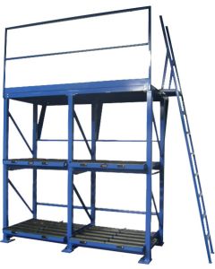 BHS Double Stack System Stands (BS-DS) provide the ideal location to charge, store, and exchange lift truck batteries with convenience and ease.