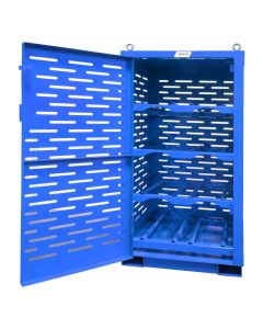 &ldquo;Cradle&rdquo; style racks have a rearward slope to ensure tanks do not shift against the door during transport.