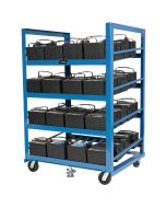 The BHS Automotive Battery Rack (BS-ABR-C) improves workflow by providing safe and convenient access to battery stock. 