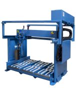 The BHS Dual Transfer Carriage converts an existing pallet jack into an portable forklift battery changer with three battery compartments.