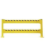 The Structural Barrier Rail is a heavy-duty traffic/machinery guard rail system designed to resist the force of a forklift strike. 