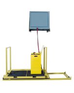 The Traveling Battery Stand is track-mounted with the ability to hold both a charged battery & discharged battery during change-out.