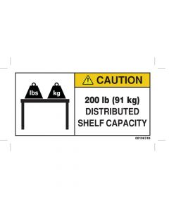 200 LBS Capacity Label