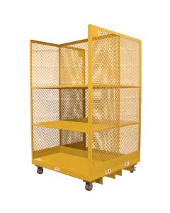 Order Picking Cart, 48x48, 3 Fixed Shelves, Double-Sided