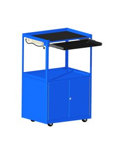 The High Value Cart – Work Station is a secure storehouse for tools, equipment, and supplies as well as a functional computer desk.