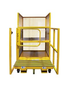 Order Picker Cart, 60x42, 3 Fixed Shelves, Enclosed Sides, Swing Gate