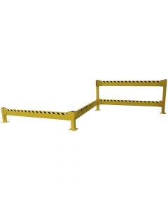 The Structural Barrier Rail is a heavy-duty traffic/machinery guard rail system designed to resist the force of a forklift strike. 