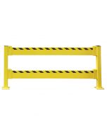 The Structural Barrier Rail is a heavy-duty traffic/machinery guard rail system designed to resist the force of a forklift strike. 