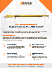 Download product literature on the BHS Fixed Forklift Jib Boom