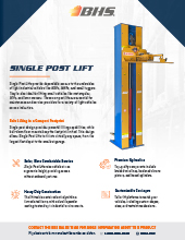 Download product literature on the BHS Single Post Lift