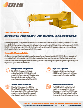 Download product literature on BHS Manual Forklift Jib Booms